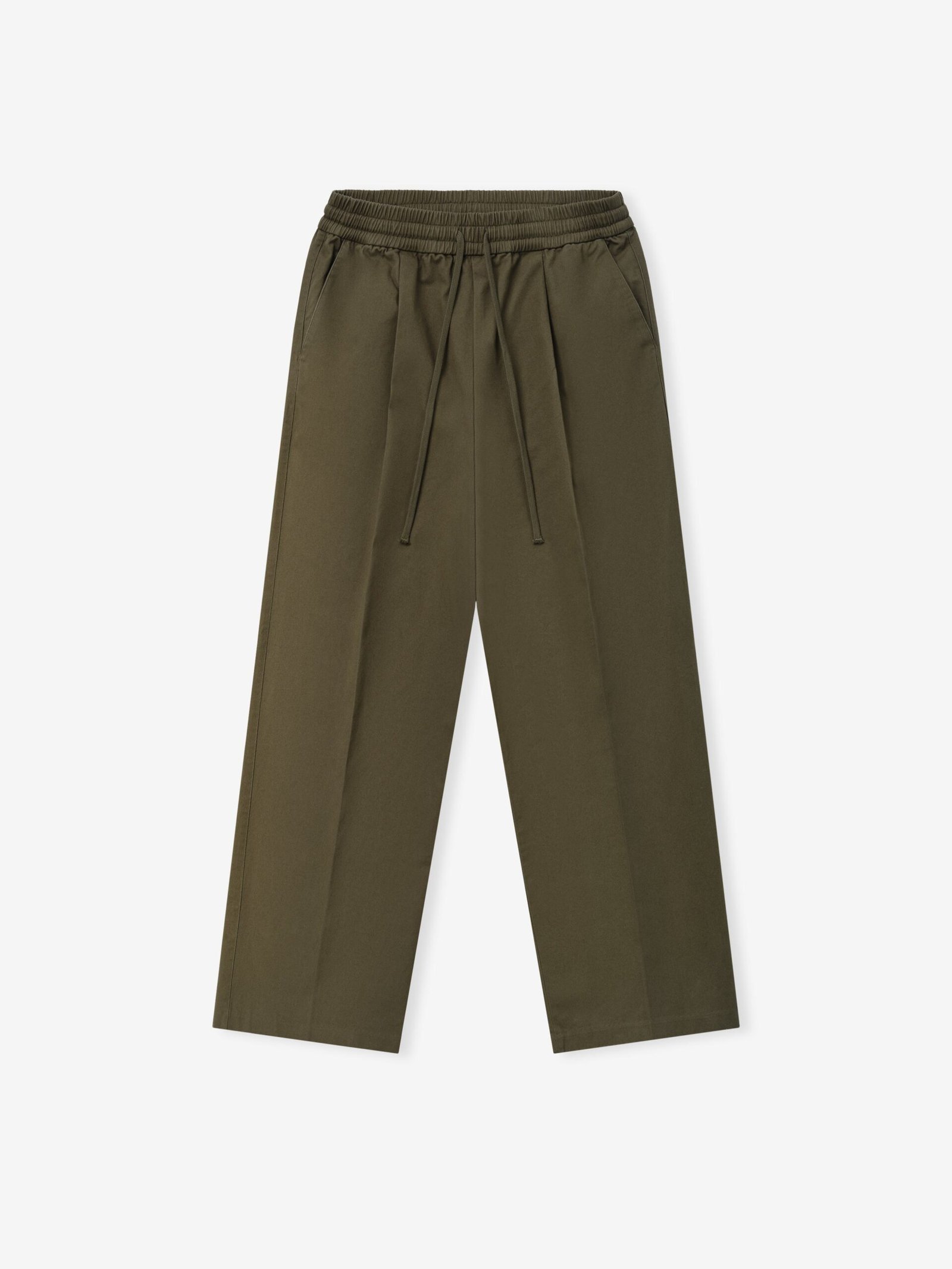 Cotton Twill Pleat Front Drawstring Pant