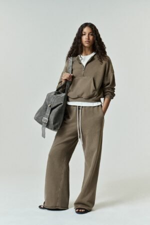 Womens French Terry Relaxed Half Zip